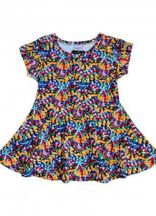 Трикотажное платье для девочки р 122 разноцветное lovetti турц...