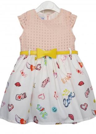 Нарядное платье для девочки р 86 и р.104-110 (4-5 лет). персик...