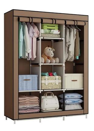 Тканевый складной шкаф на 3 секции STORAGE WARDROBE 88130 крас...