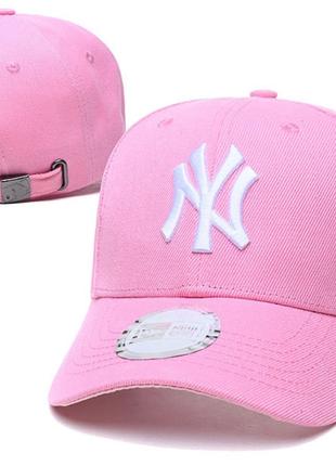Бейсболка NY New Era котон цвет розовый