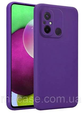 Силиконовый чехол для Xiaomi Redmi 12C Фиолетовый микрофибра s...