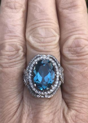 Кольцо серебряное с кварцем London blue Василиса 1726/9р кварц...
