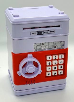Электронная копилка сейф с кодовым замком на батарейках Серый