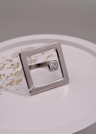 Серебряная кольца "квадратная"