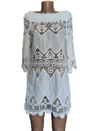 Сукня туніка біле мереживо батист fashion