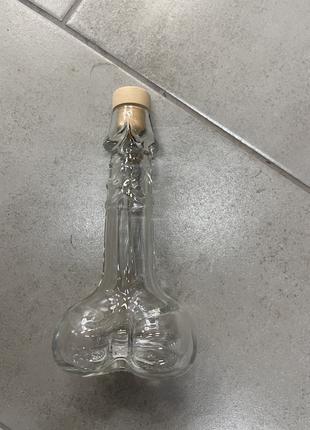 Бутылка в форме пениса стекло 250-300 мл