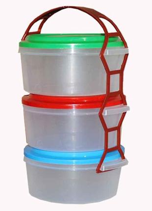 Набір пластикових контейнерів з кришкою (3*1л) - ХАРКІВ