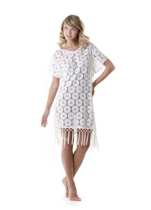 Біле гіпюрову пляжне плаття iconique ic9-017 42(s) білий iconi...