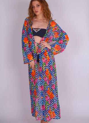 Длинное пляжное платье argento 2106-1431 one size цветной