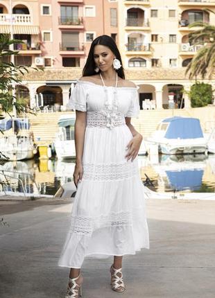 Длинное пляжное платье с резинкой fresh cotton 2511 f-1c 44(m)...
