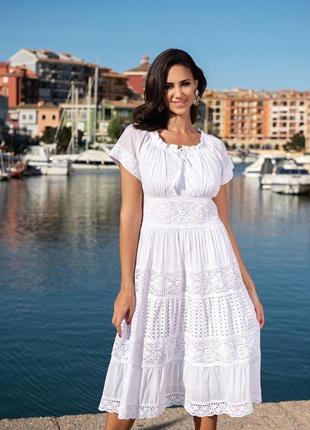 Пляжное платье с вышивкой и кружевом fresh cotton 21f-040c 50(...