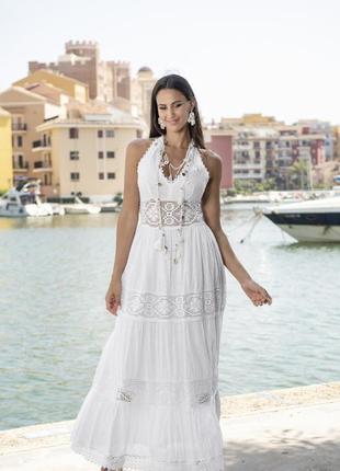 Длинное платье для пляжа с кружевом fresh cotton 2404 f-1c 42(...