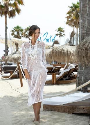 Длинное пляжное платье indiano 2080 n-1c 42(s) белый
