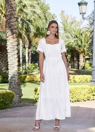 Длинное пляжное платье fresh cotton 2512 f-1c 46(l) белый