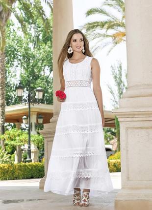 Пляжное платье длинное в пол fresh cotton 2408 f-1c 44(m) белый