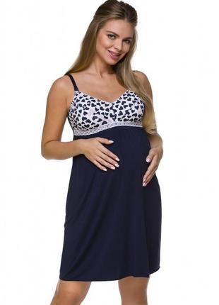 Ночная сорочка для беременных lupoline 3129 46(l) синий