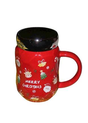 Чашка з кришкою Merry Christmas 420мл YG00928 ТМ STENSON
