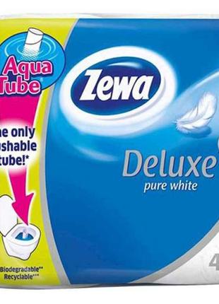 Туалетний папір Deluxe (білий) , 3 шари, 4 рулони ТМ ZEWA