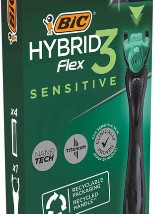 Станок д/гоління Flex3 Hibrid Sensitive4 картр ТМ BIC
