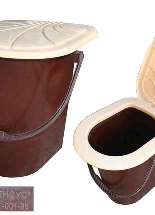 Вiдро-туалет з кришк. 17 л (коричневі) ТМ КОНСЕНСУС