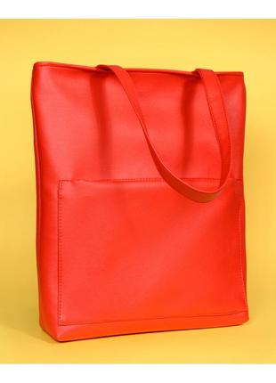 Женская сумка sambag шоппер красная