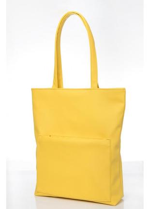 Женская сумка sambag шоппер желтая
