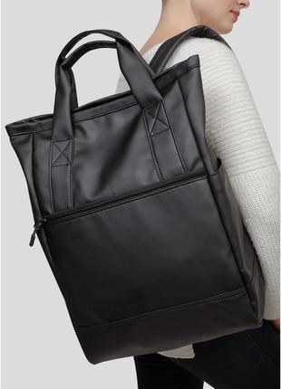 Женская сумка-рюкзак  shopper черная