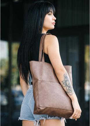 Женская сумка  shopper коричневая