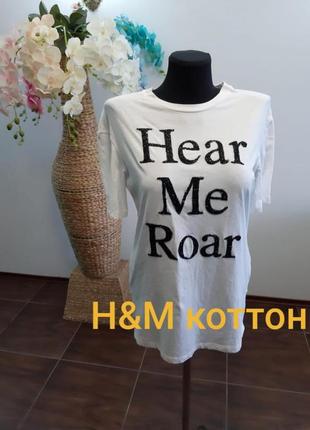 Коттоновая футболка h&amp;m