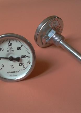 Термометр биметаллический трубчатый PAKKENS Ø63мм / от 0 до 12...