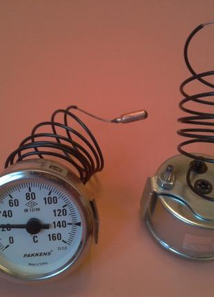 Термометр капиллярный PAKKENS Ø60мм от 0 до 160°С, длина капил...