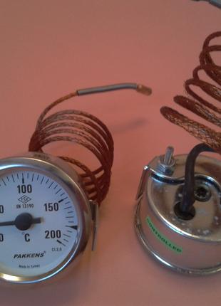 Термометр капиллярный pakkens, Ø60мм от 0 до 200°С длина 1 мет...