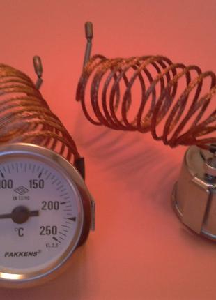 Термометр капиллярный PAKKENS Ø60мм от 0 до 250°С, длина капил...