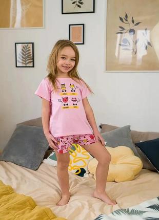 Костюм,пижама комплект футболка шорты, бриджы для девочек