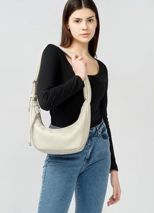 Женская сумка, компактная и удобная hobo - серый шёлк