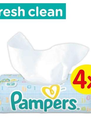 Дитячі вологі серветки Baby Fresh Clean 4х52шт ТМ PAMPERS