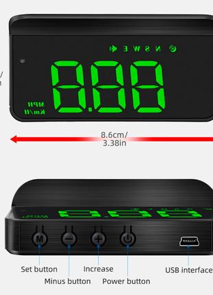 Автомобильный спидометр HUD-M1 Зеленый