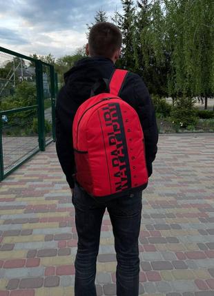 Рюкзак унисекс красный с черным