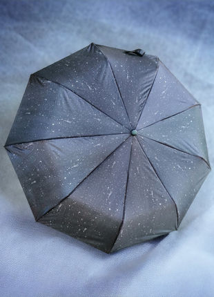 Черный: "ebony elegance" - женский складной зонт с 9 комбиниро...