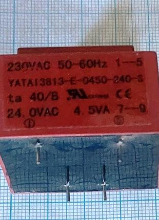 Трансформатор YATAI3813-E-0450-240-S 24VAC 4.5VA 24в 4.5вт 0.18а