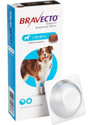 Bravecto (Бравекто) таблетка от блох и клещей 1000 мг. для бол...