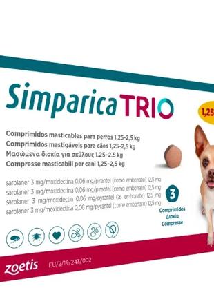 Simparica TRIO (Сімпарика ТРІО) таблетки від блох, кліщів і ге...