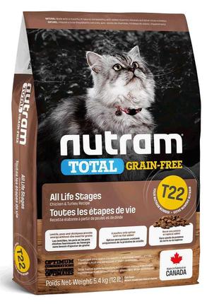 Nutram T22 Total Grain Free Turkey Chicken Cat (Нутрам Тотал И...