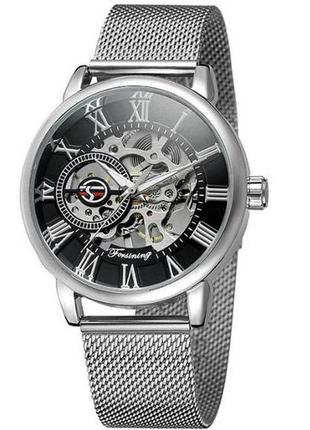 Механічні жіночі наручні годинники forsining срібло, чорний