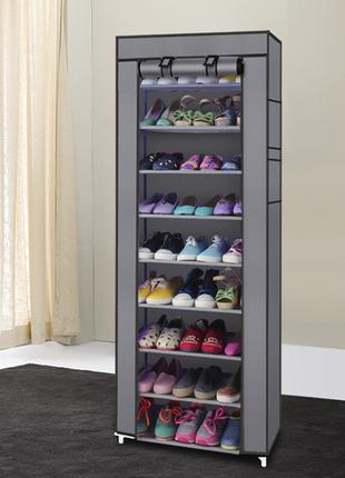 Шкаф текстильный для обуви 158x60x30 см серый