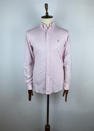 Мужская розовая рубашка polo ralph lauren classic fit pink shirt