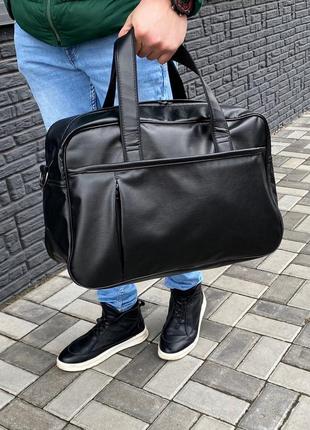 Стильная мужская сумка дорожная спортивная классическая черный...