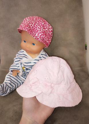 Панамка на девочку 0-3 мес. летняя шапочка для новорожденных