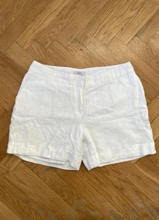 Белоснежные льняные шорты phildar с подкладкой ( zara, h&amp;m...