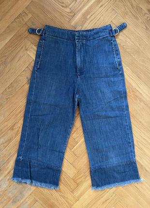 Широкие джинсовые брюки stradivarius с бахромой